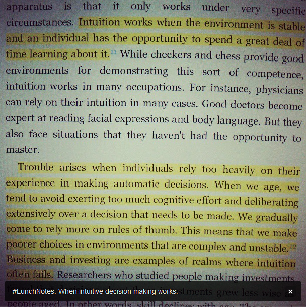 When intuitive decision making works