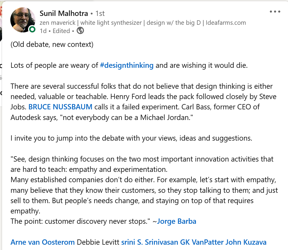 design thinking not a cookie cutter template